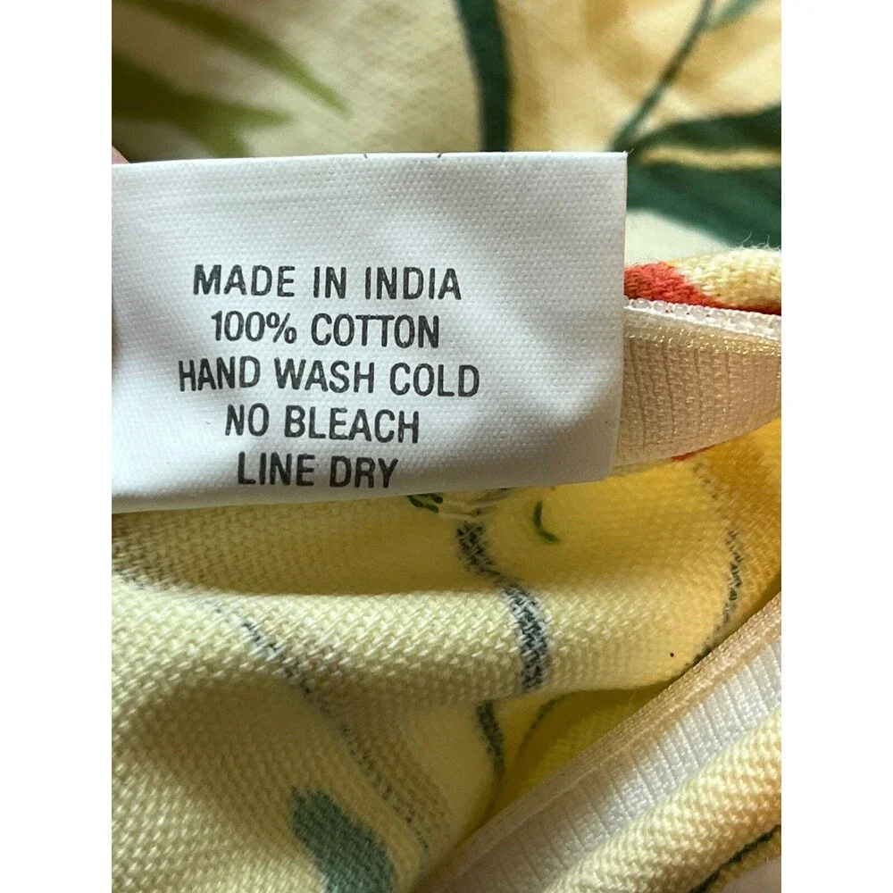Crate & Barrel Yellow Tropical Flower Sq Pillow Sham 18” X18”